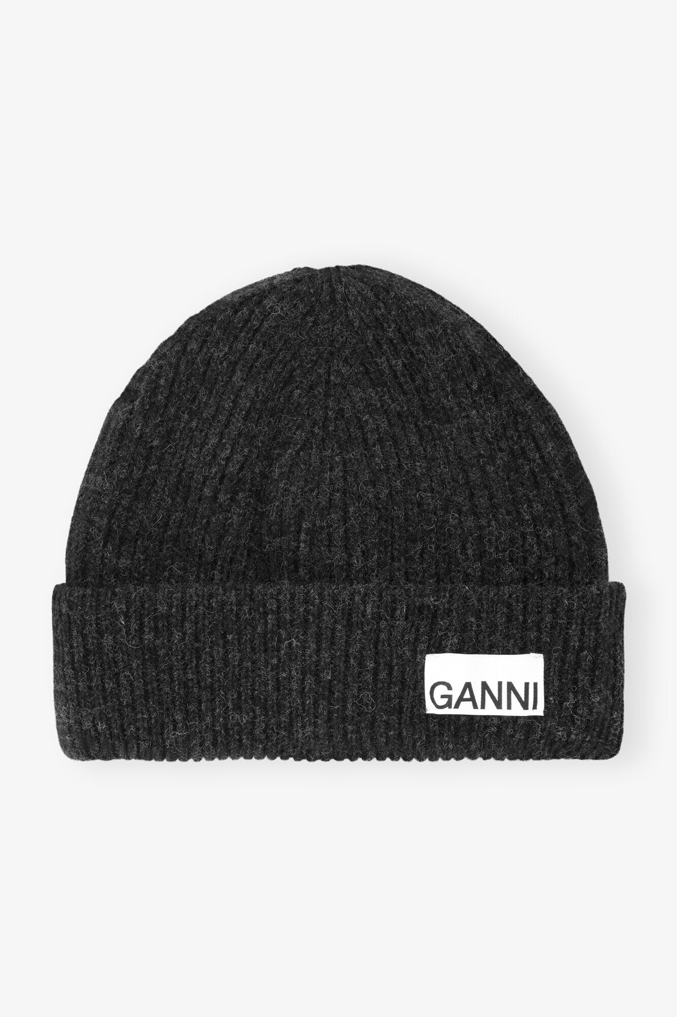 LIGHT STRUCTURED RIB KNIT BEANIE IN PHANTOM BEANIE GANNI 