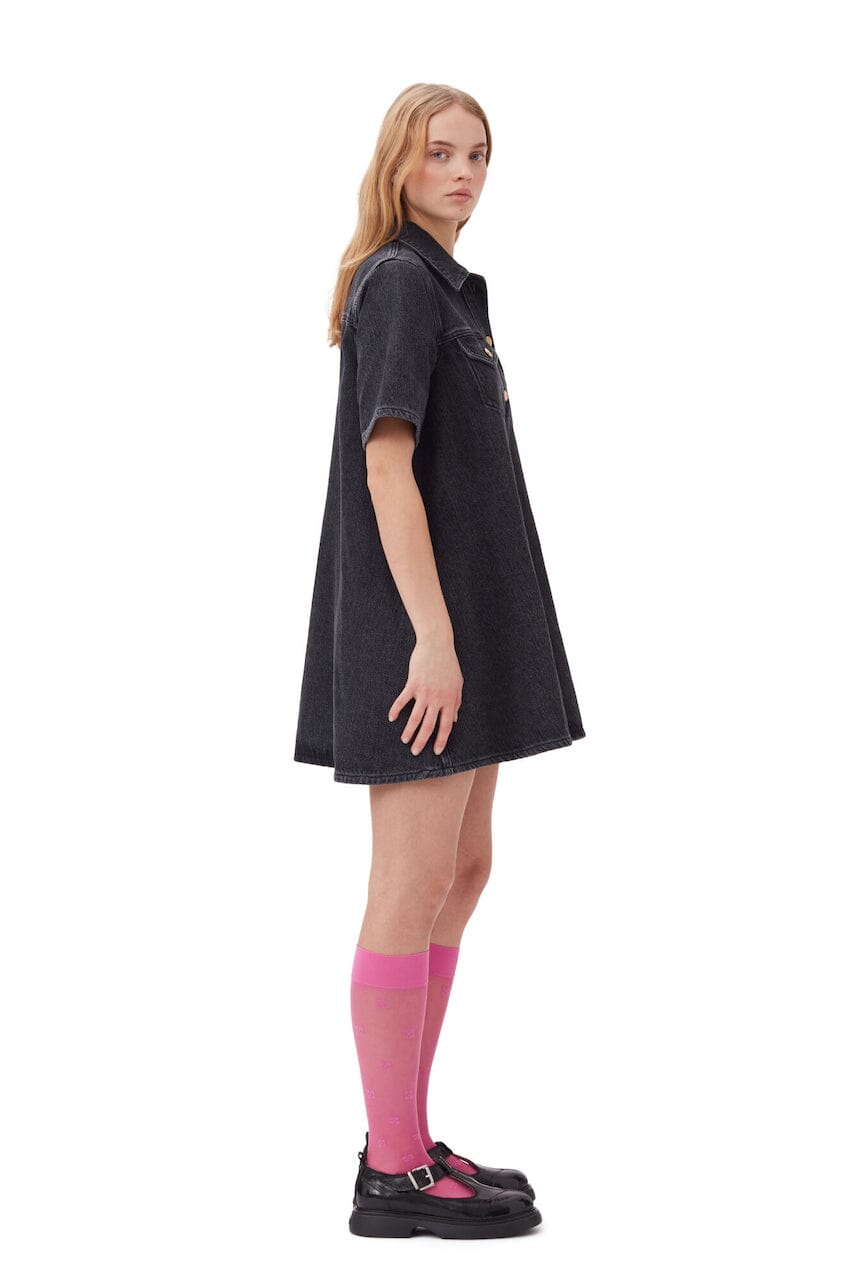 BUTTERFLY LOGO LACE SOCKS IN PINK SOCKS GANNI 