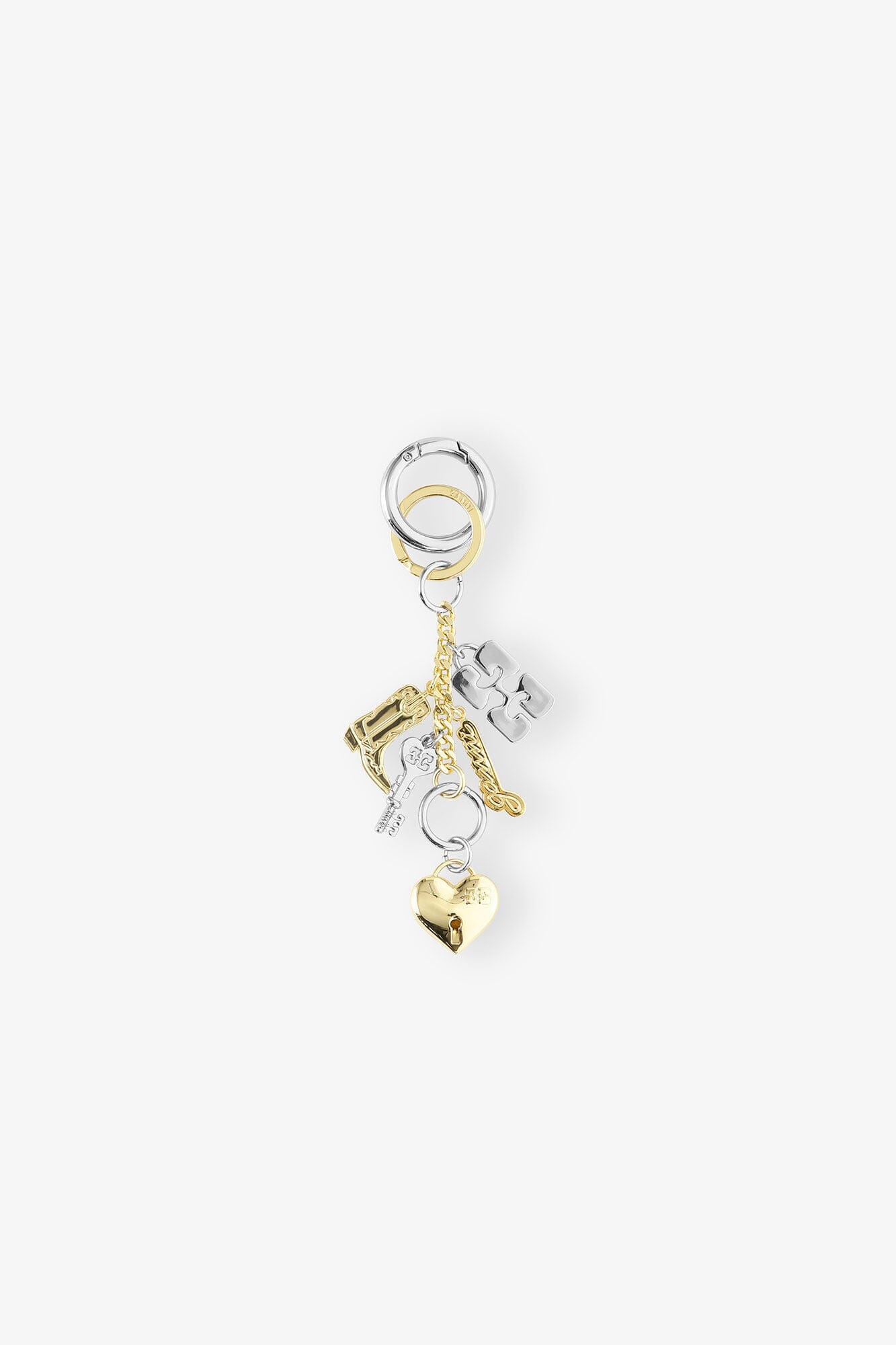 BOU CHARMS KEYRING IN SILVER AND GOLD ACCESSORIES GANNI 