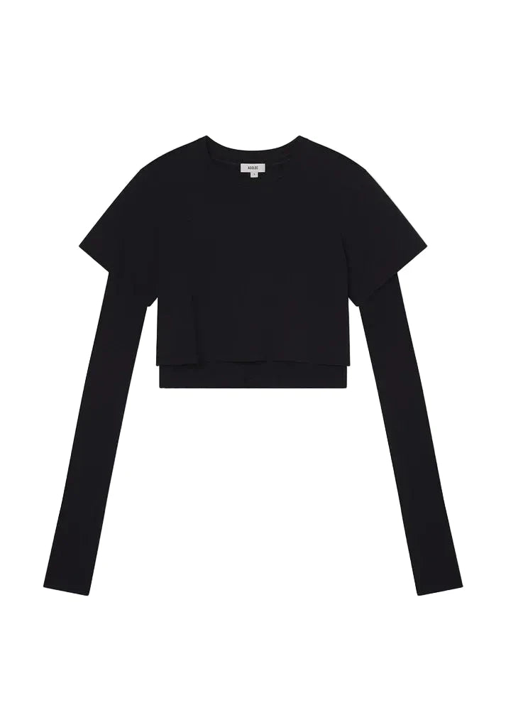 ROMILY TEE IN BLACKENED NAVY TEE AGOLDE 