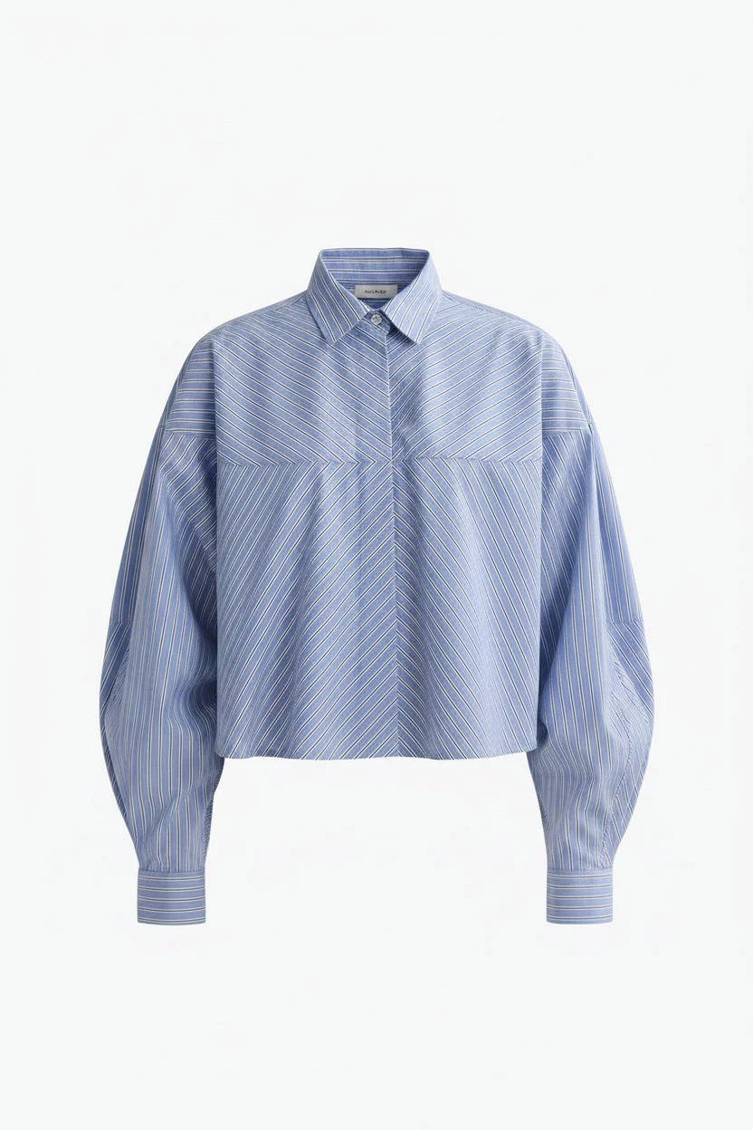 MEYER STRIPE SHIRT IN BLUE/WHITE SHIRT AGOLDE 
