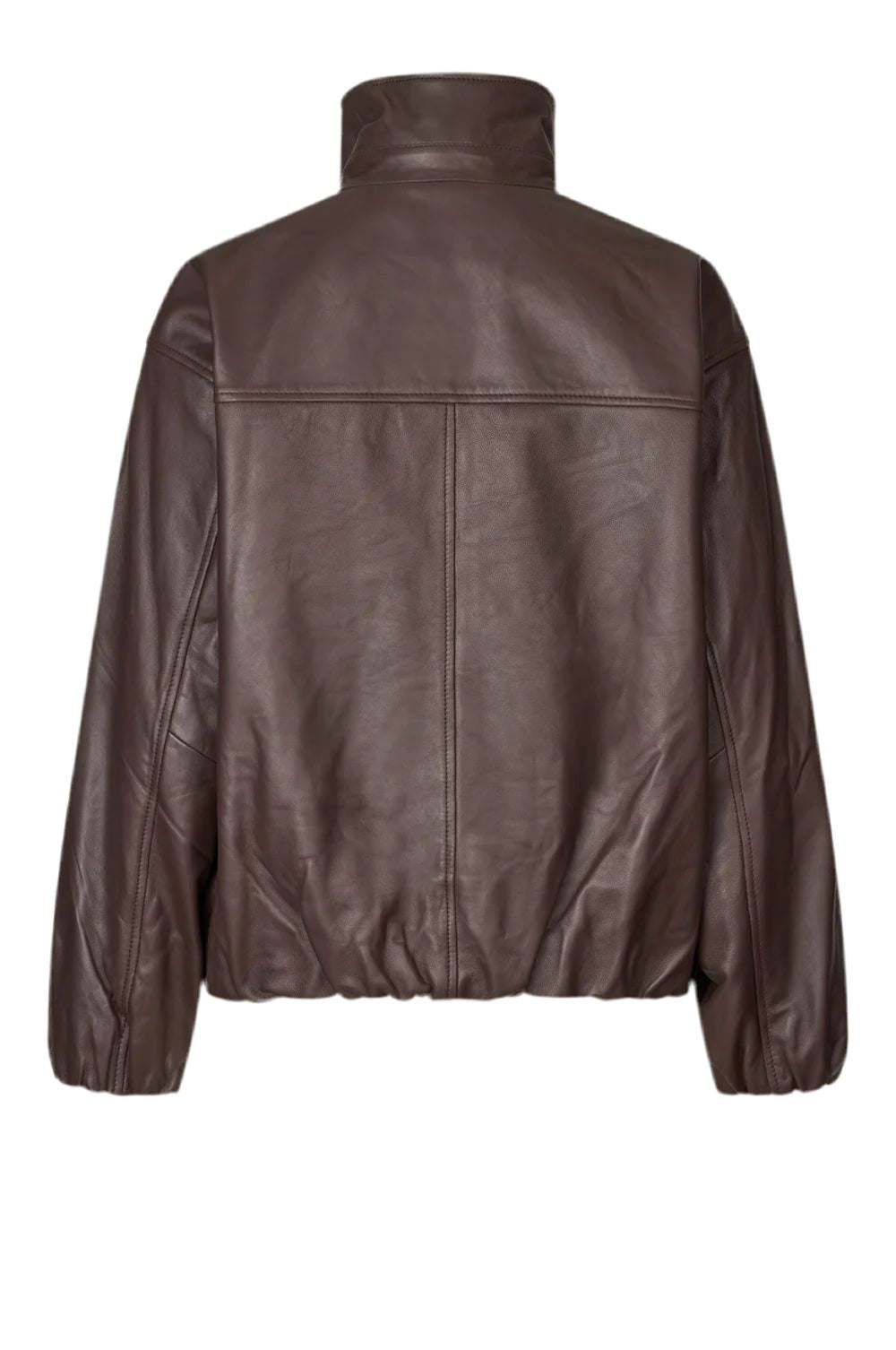 LENNY LEATHER JACKET IN COFFEE JACKET OVAL SQUARE 