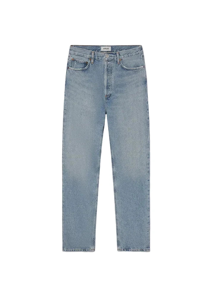 90'S PINCH WAIST HIGH RISE STRAIGHT LONG IN FORCE JEANS AGOLDE 