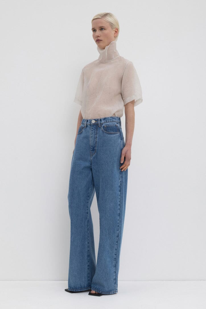 PULLOS WIDE FIT JEANS IN BLUE DENIM JEANS CHRISTIAN WIJNANTS 