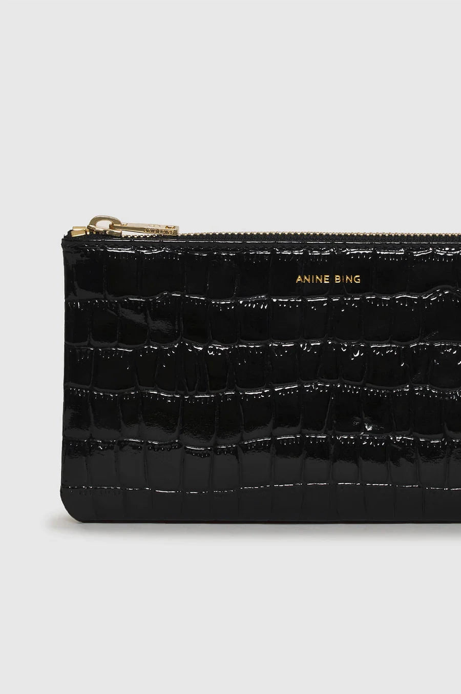 ELLY POUCH BLACK EMBOSSED ACCESSORIES ANINE BING 