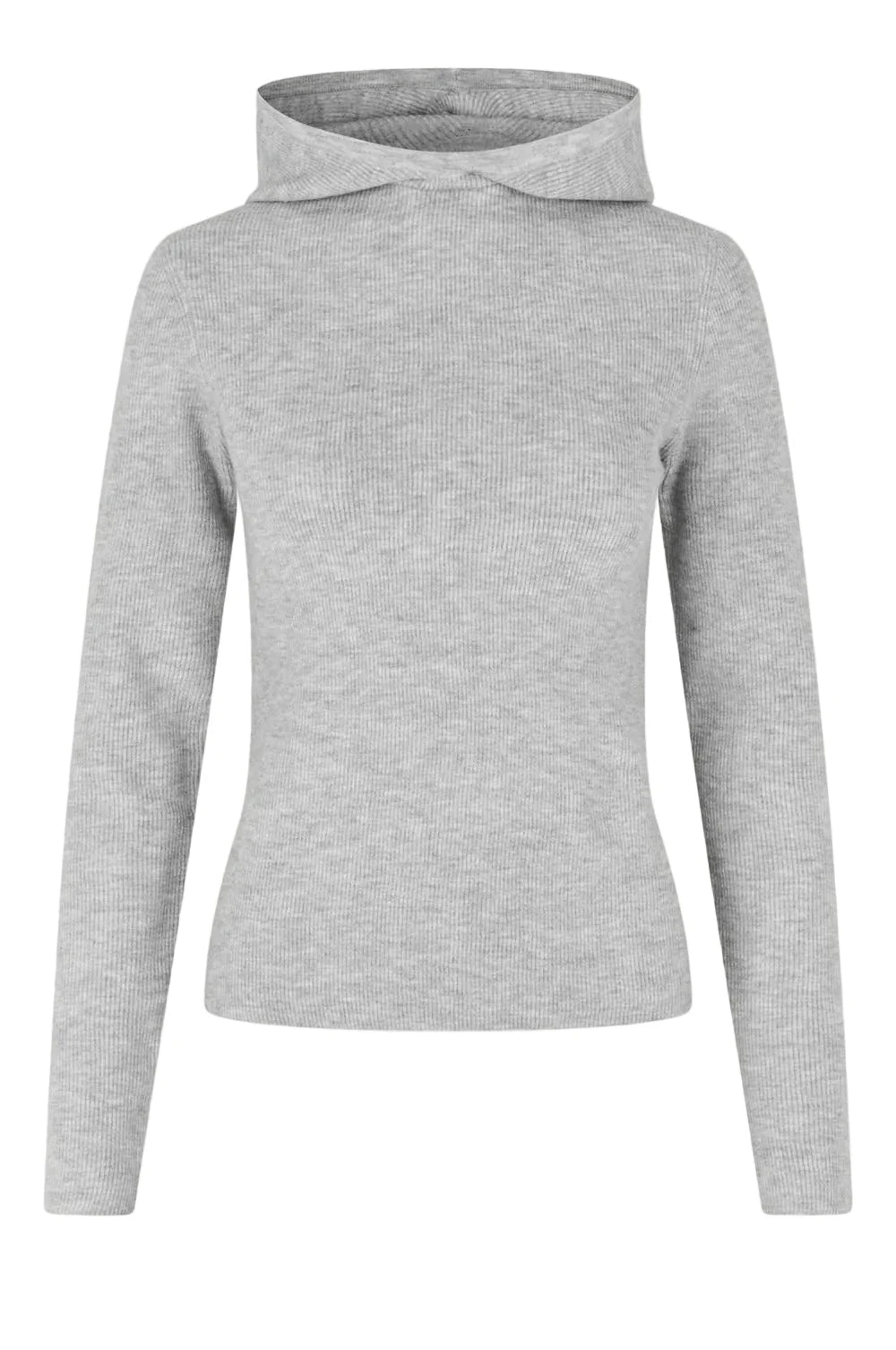 ALANIS HOOD KNIT IN GREY KNIT OVAL SQUARE 