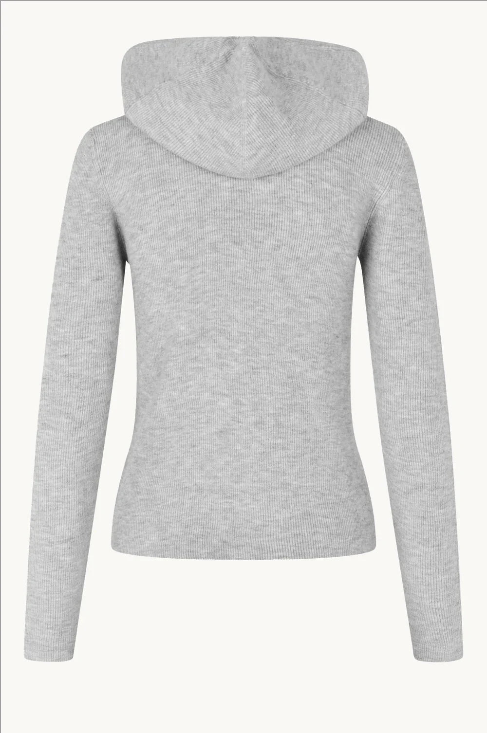 ALANIS HOOD KNIT IN GREY KNIT OVAL SQUARE 