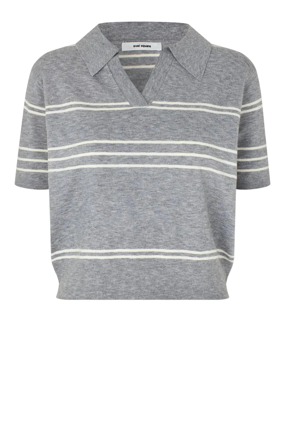 ALBA SS POLO IN GREY POLO OVAL SQUARE 