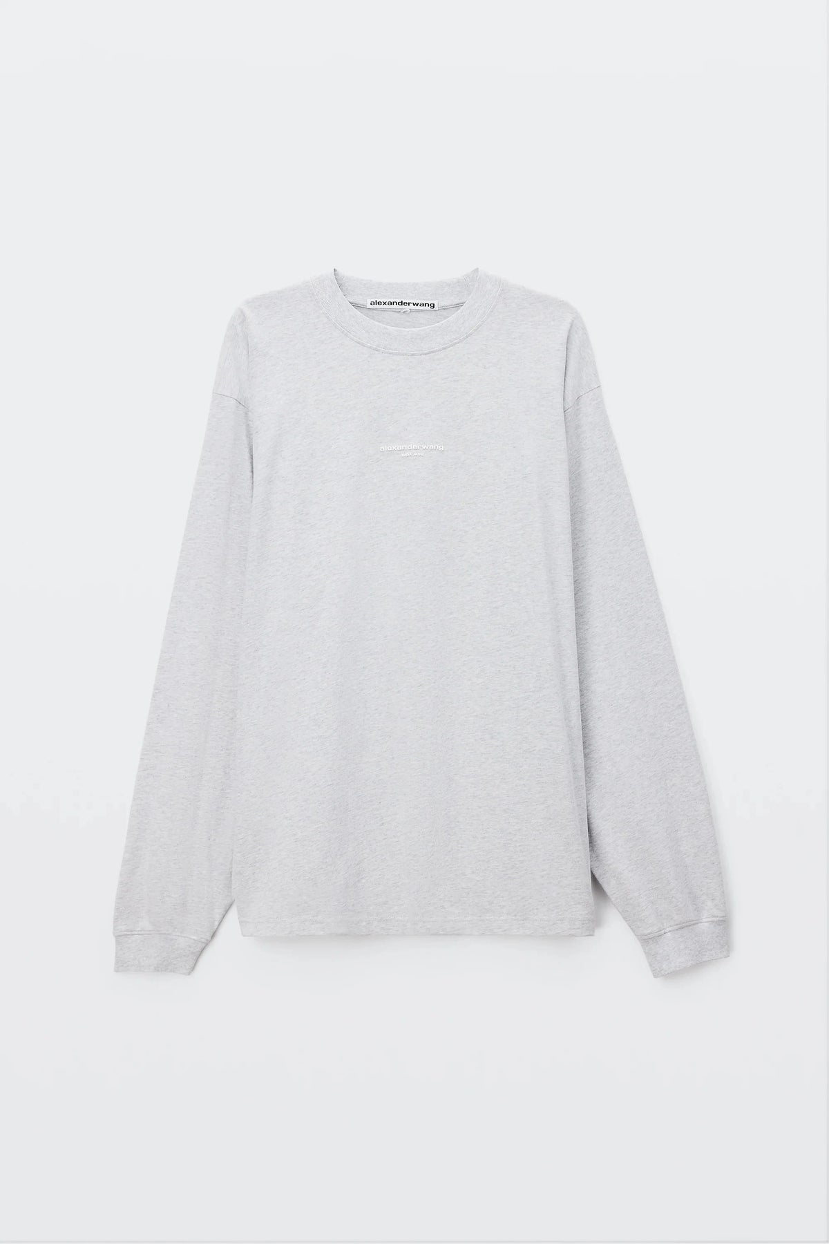 LONG SLEEVE TEE W/ LOGO PRINT IN HEATHER GREY T-SHIRT ALEXANDER WANG 