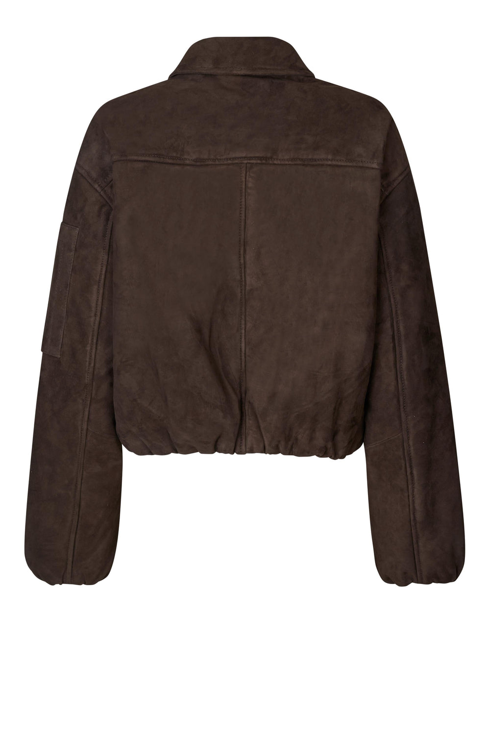 SPIRIT SUEDE BOMBER IN CHOCOLATE TORTE JACKET OVAL SQUARE 