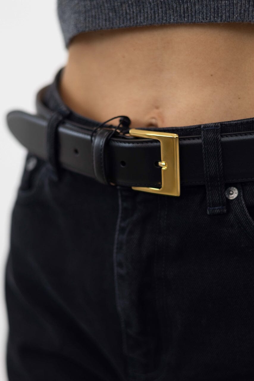 STRIX LEATHER BELT WITH GOLD BUCKLE BELTS IRO 