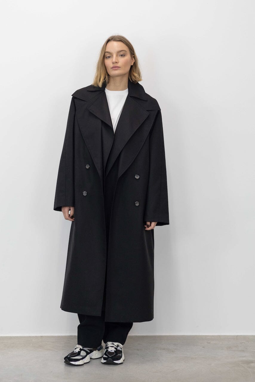 WOOL TAILORING SCARF COAT COAT ROHE 