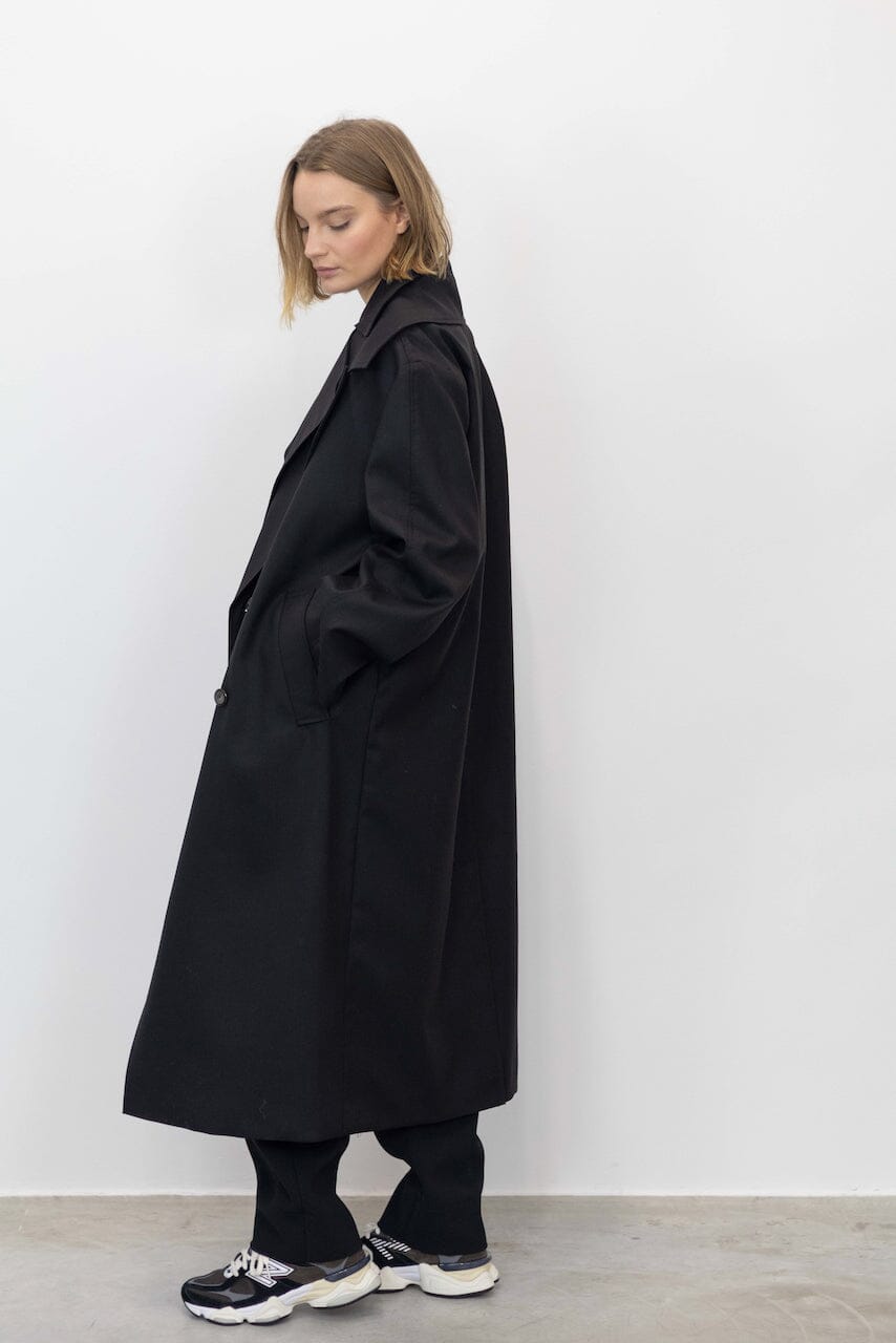 WOOL TAILORING SCARF COAT COAT ROHE 