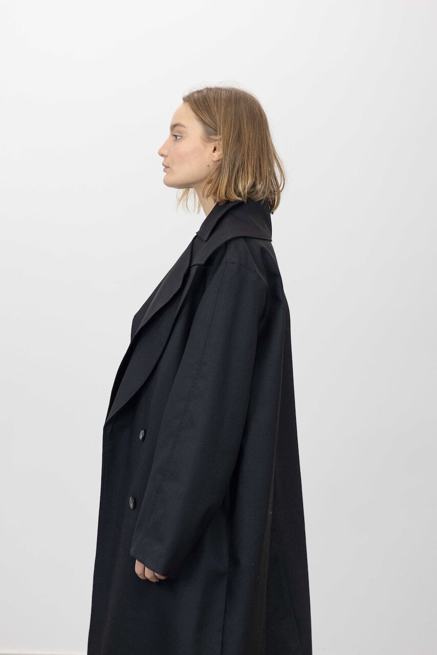 WOOL TAILORING SCARF COAT COAT ROHE 