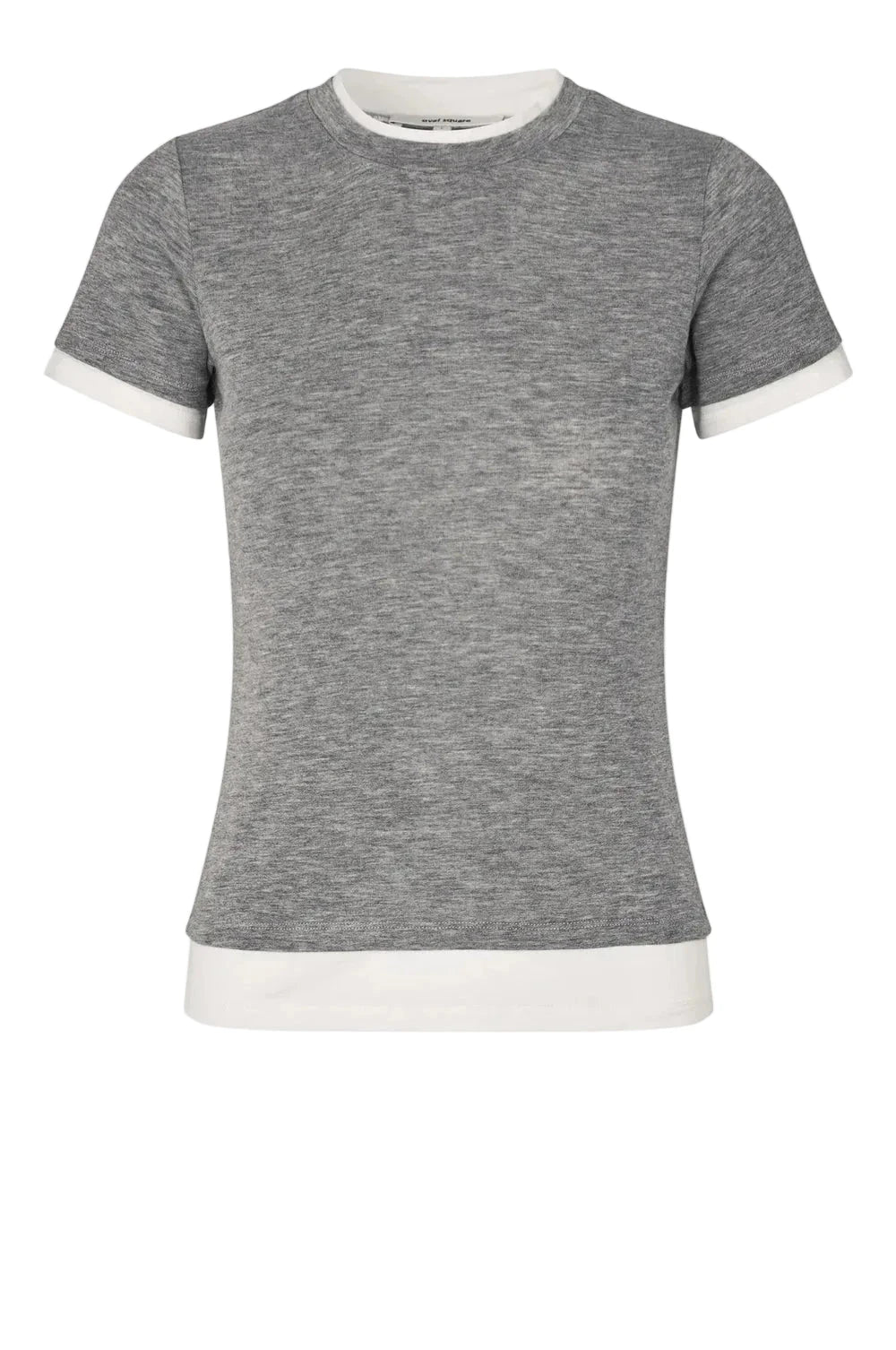 BIBI SS TEE IN GREY/WHITE T-SHIRT OVAL SQUARE 