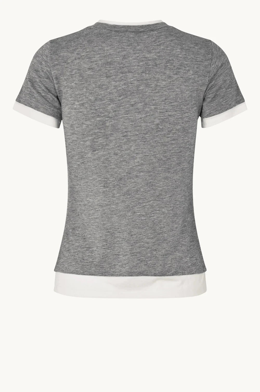 BIBI SS TEE IN GREY/WHITE T-SHIRT OVAL SQUARE 