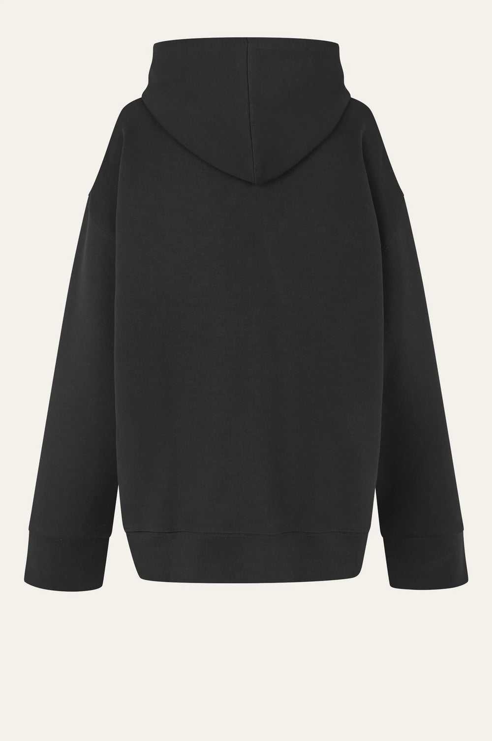 BOBBI ZIP HOOD IN BLACK KNIT OVAL SQUARE 