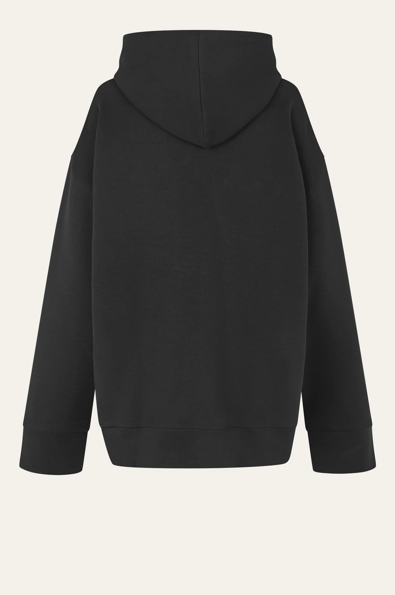 BOBBI ZIP HOOD IN BLACK KNIT OVAL SQUARE 