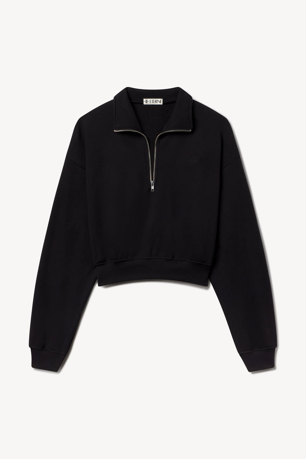 CROPPED HALF ZIP SWEATSHIRT