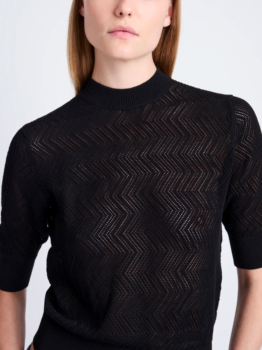 NICOLA SWEATER IN ZIG ZAG POINTELLE KNITWEAR PROENZA SCHOULER 