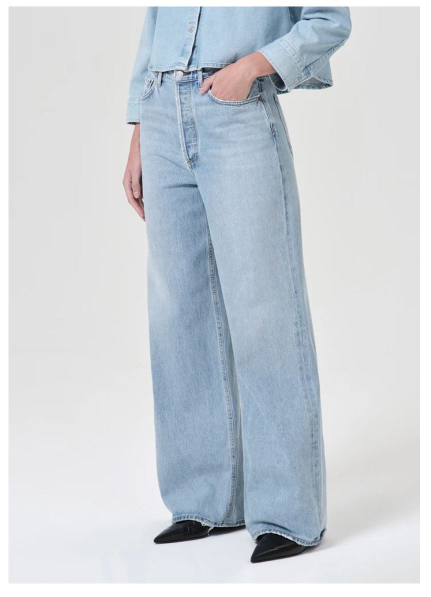 DAME HIGH RISE WIDE LEG NO CUFF IN CONFLICT JEANS AGOLDE 