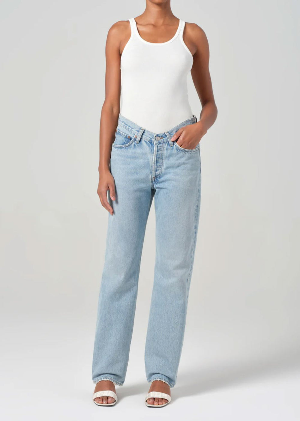 KELLY V-WAIST STRAIGHT JEANS IN REPLICA JEANS AGOLDE 