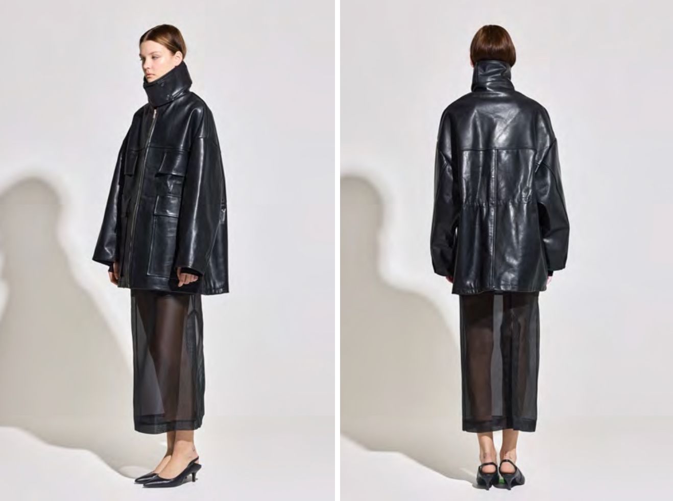 LEATHER PARKA JACKET JACKET STUDIO CUT 