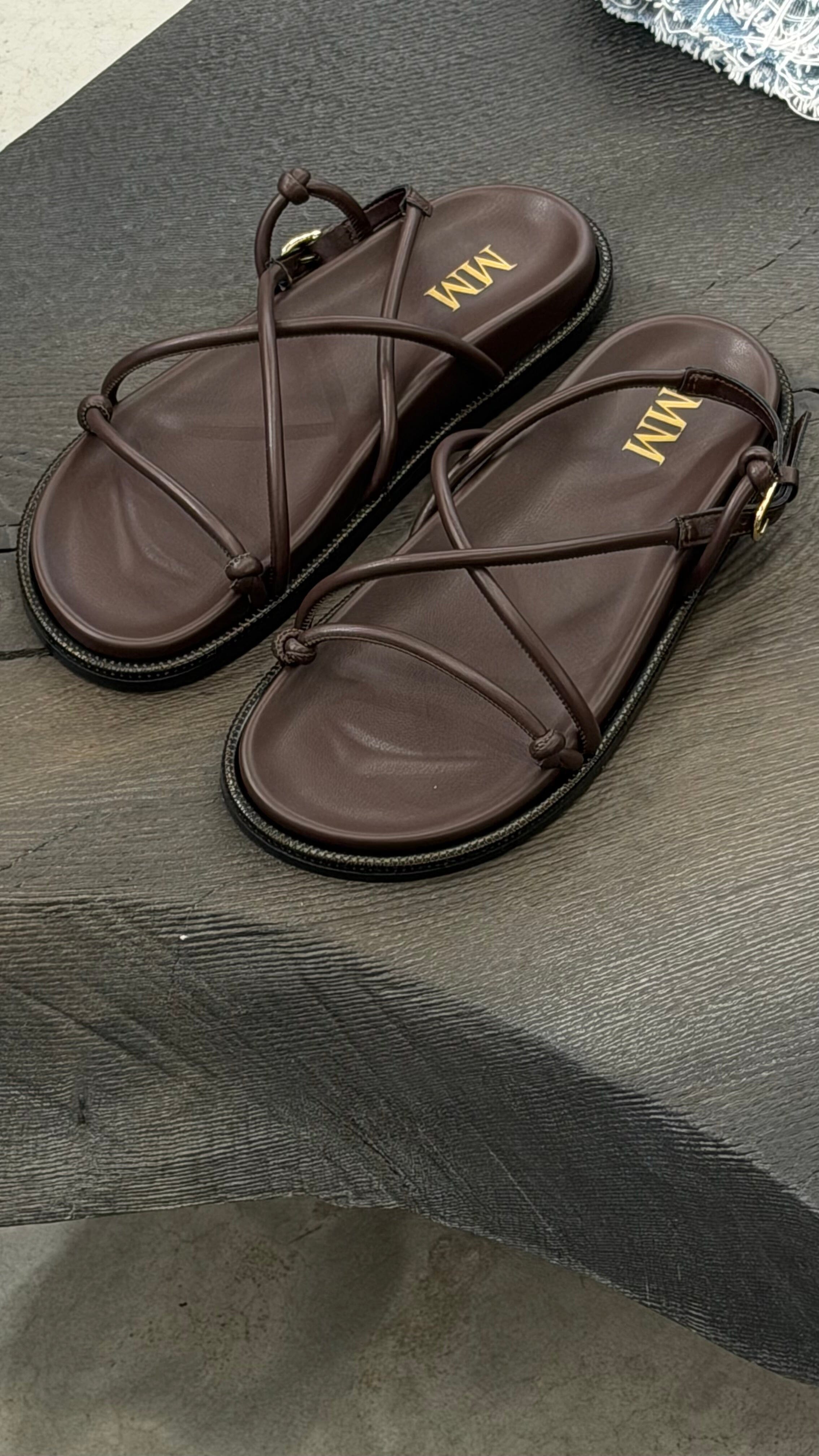 LUSSO SANDALS IN DARK BROWN SHOES MAXMARA 