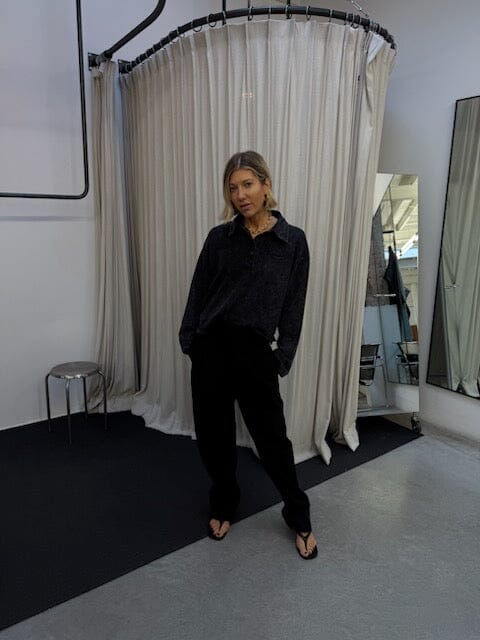 NEIA POLO IN BLACK BROWN WASH POLO GESTUZ 
