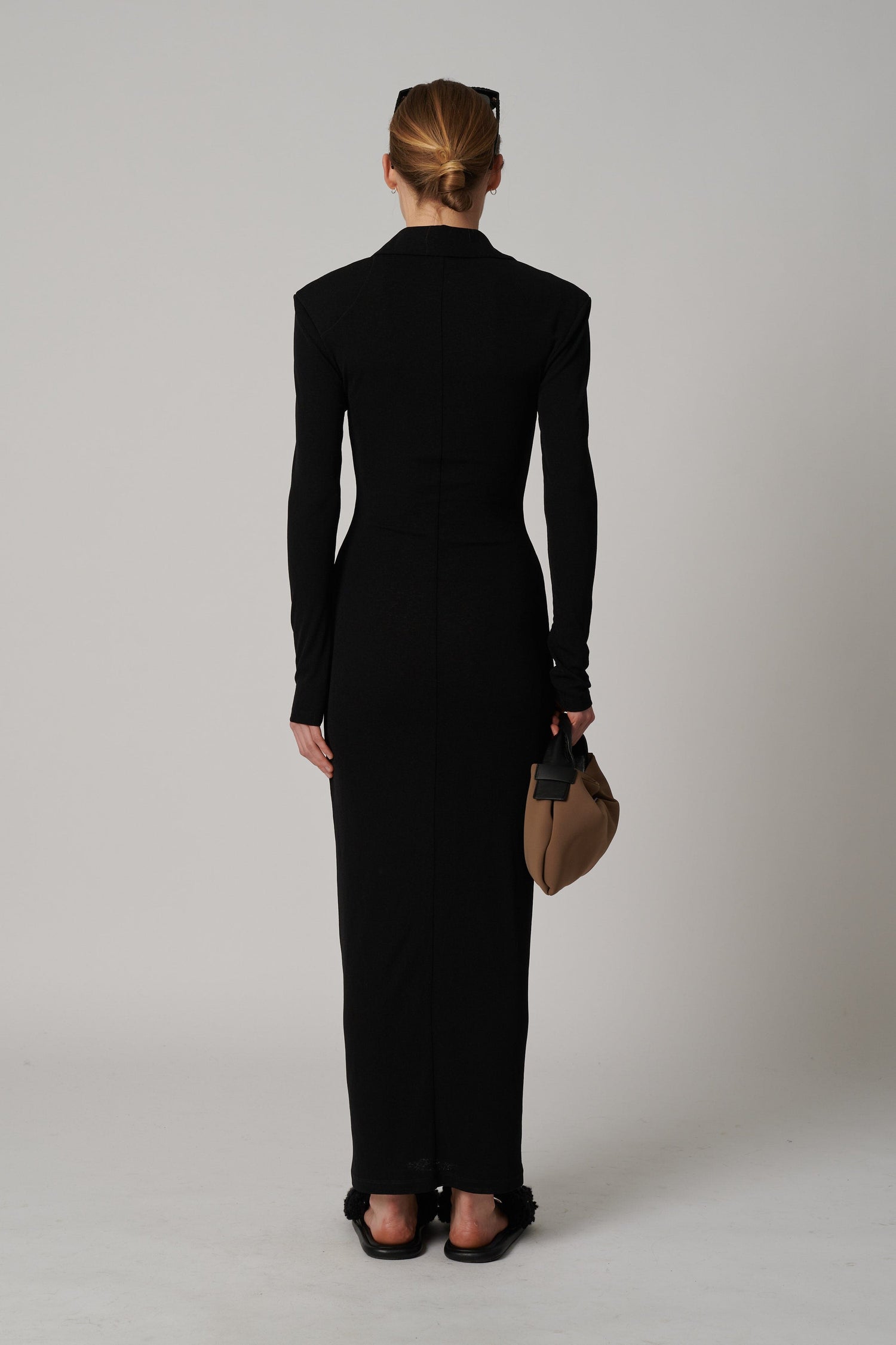 DHARA BUTTON UP DRESS IN BLACK DRESS NANUSHKA 