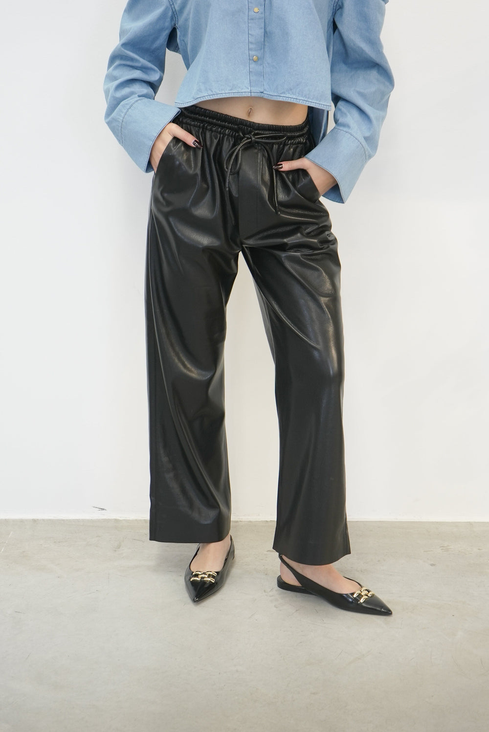 ODESSA VEGAN LEATHER LOOSE FIT PANTS PANTS NANUSHKA 