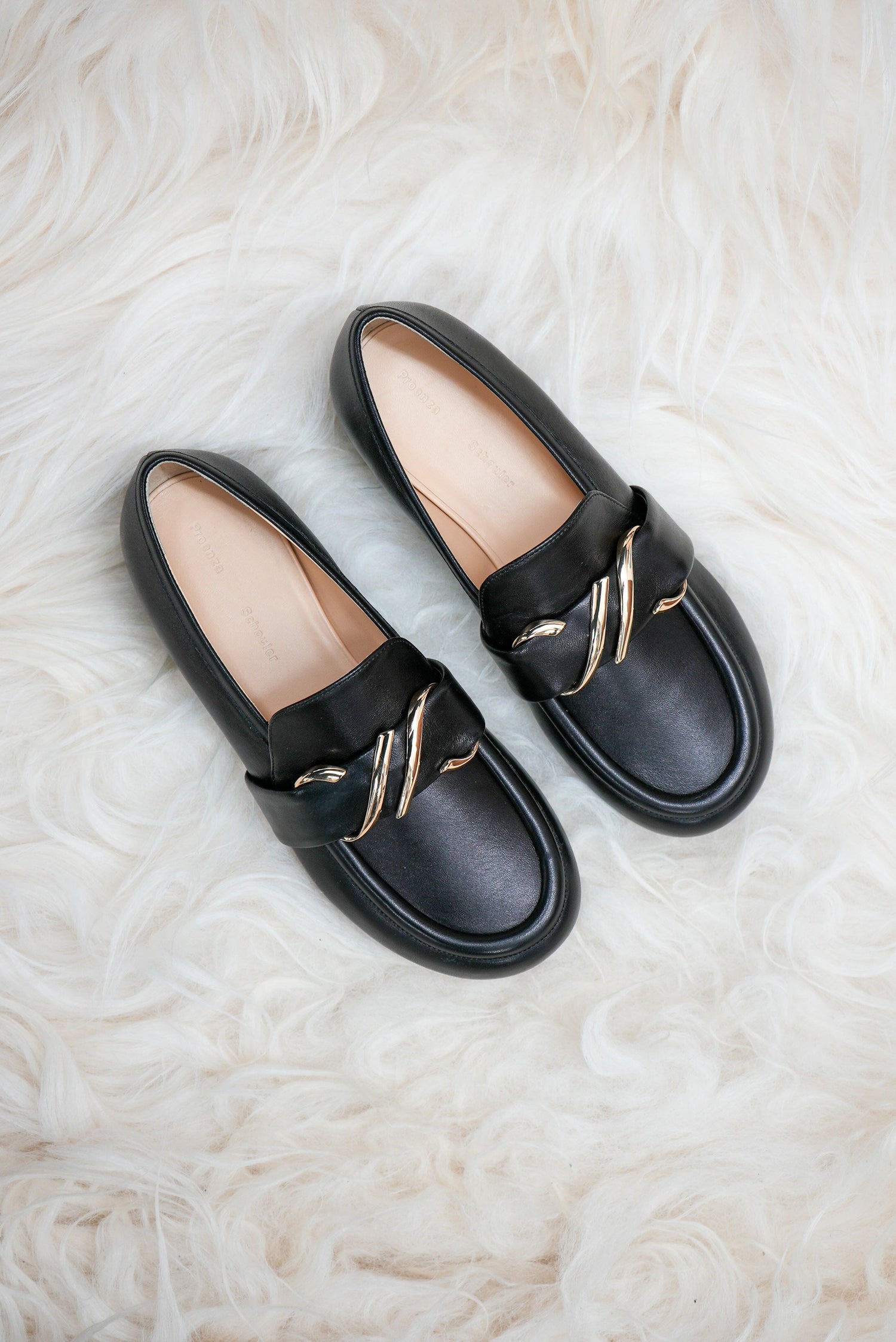 LEATHER MONOGRAM LOAFERS SHOES PROENZA SHOULER 