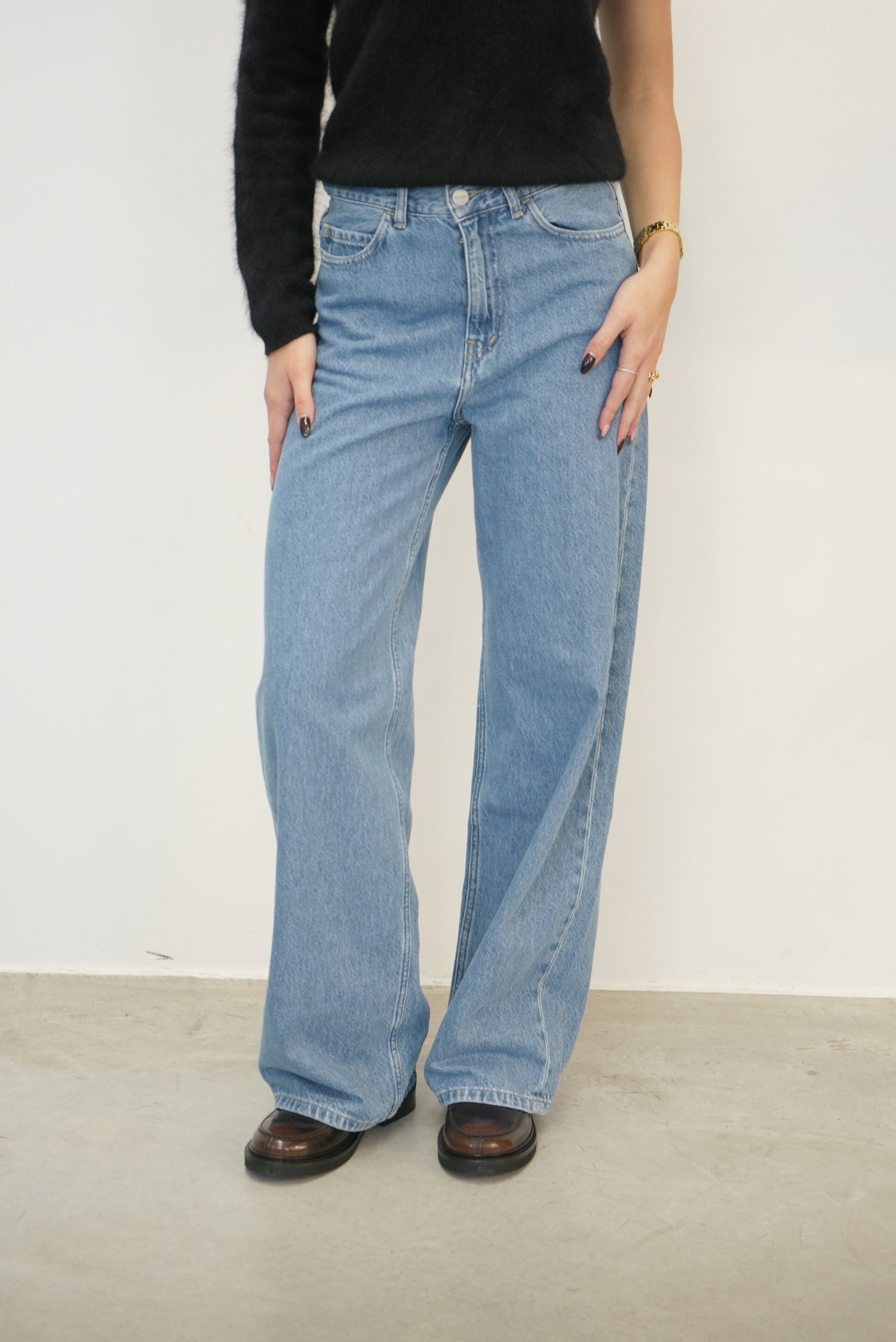 JANE PANT IN BLUE HEAVY STONE WASHED JEANS CARHARTT 