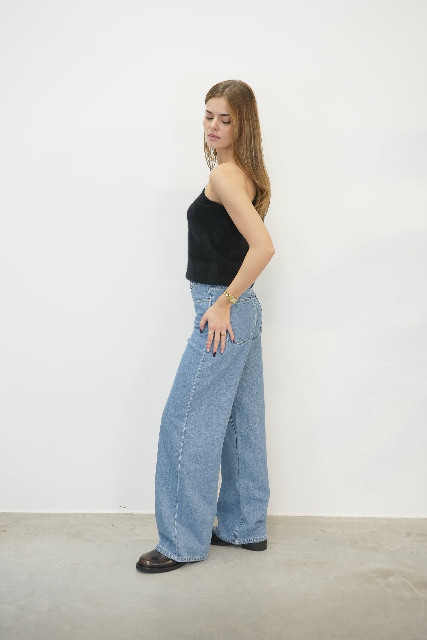 JANE PANT IN BLUE HEAVY STONE WASHED JEANS CARHARTT 