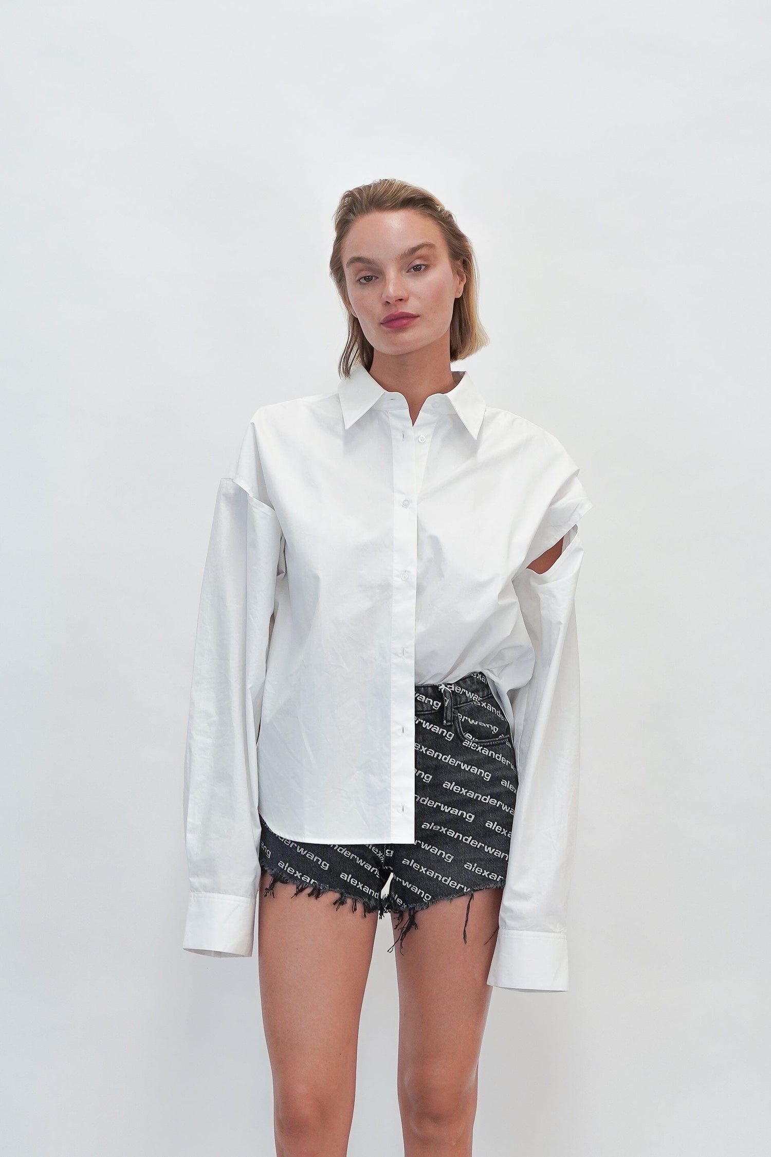 BITE SHORT INN GREY AGED WITH LOGO SHORT ALEXANDER WANG 