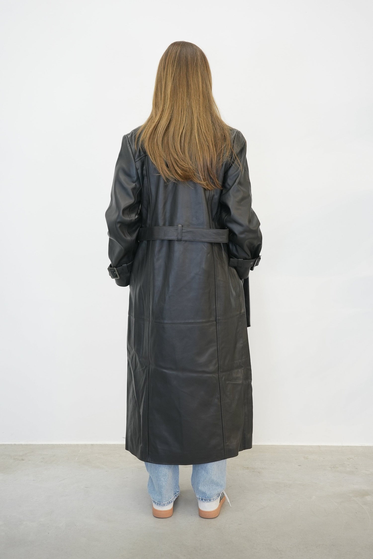 ROADIE LEATHER COAT TRENCH OVAL SQUARE 