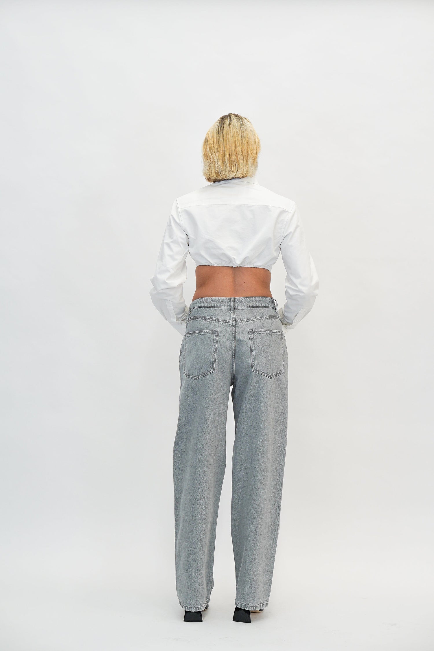 BAGGY FIT DENIM IN WASHED GREY JEANS ROHE 