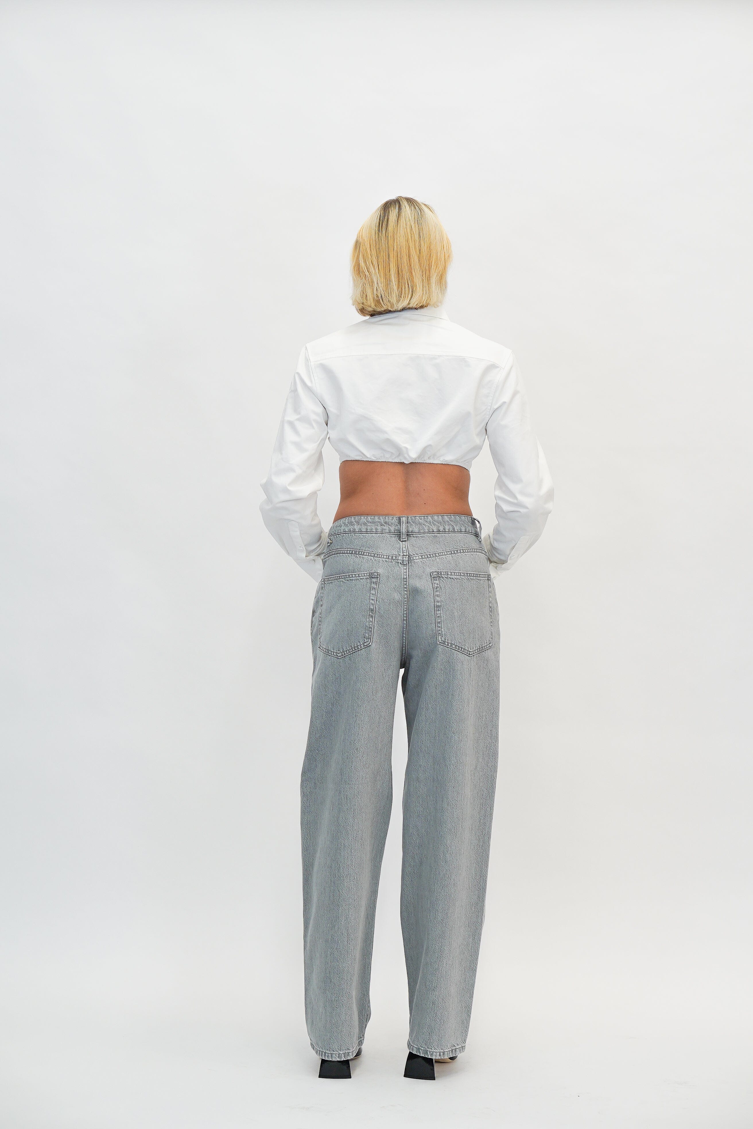 BAGGY FIT DENIM IN WASHED GREY JEANS ROHE 