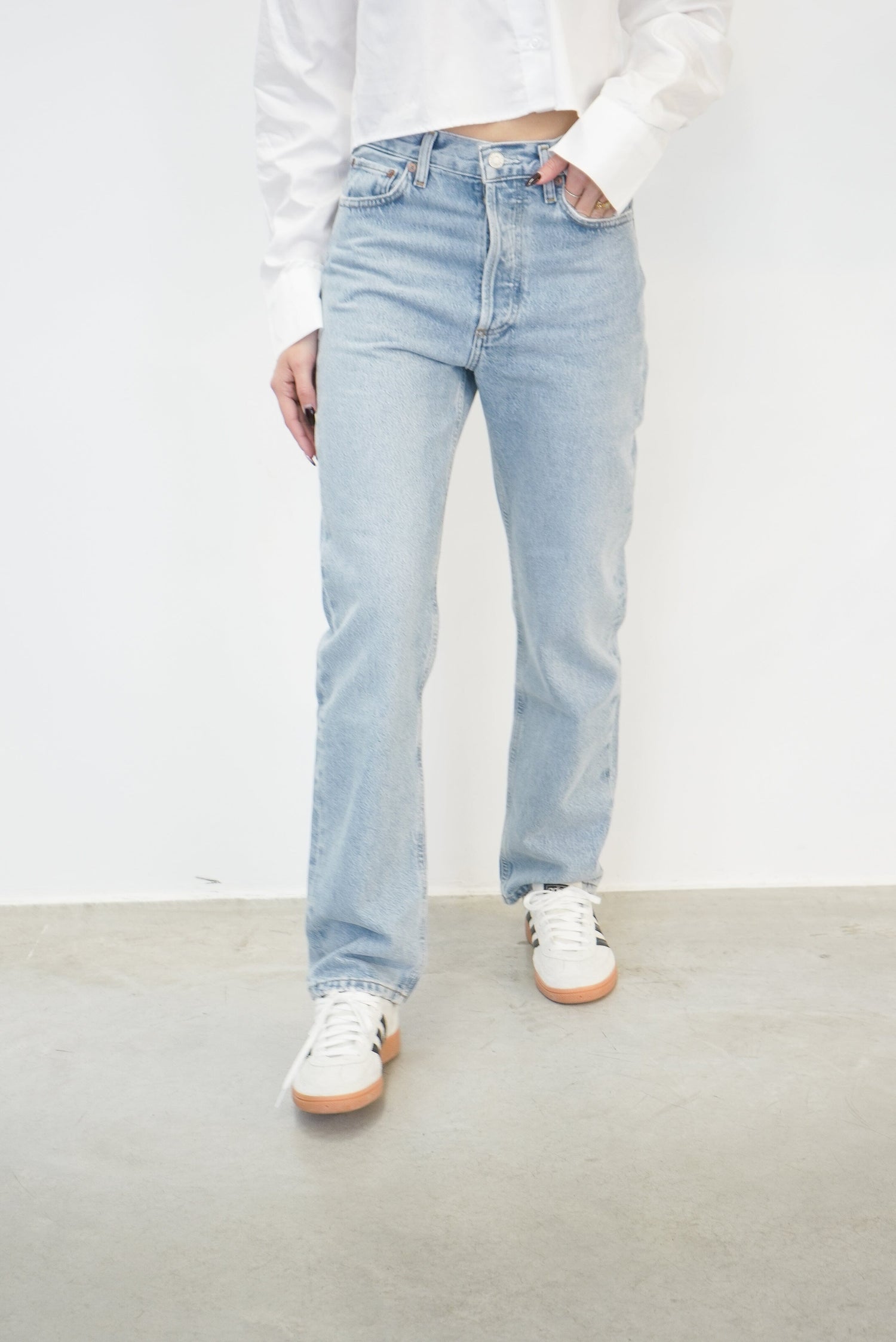 90'S PINCH WAIST HIGH RISE STRAIGHT IN FORCE JEANS AGOLDE 