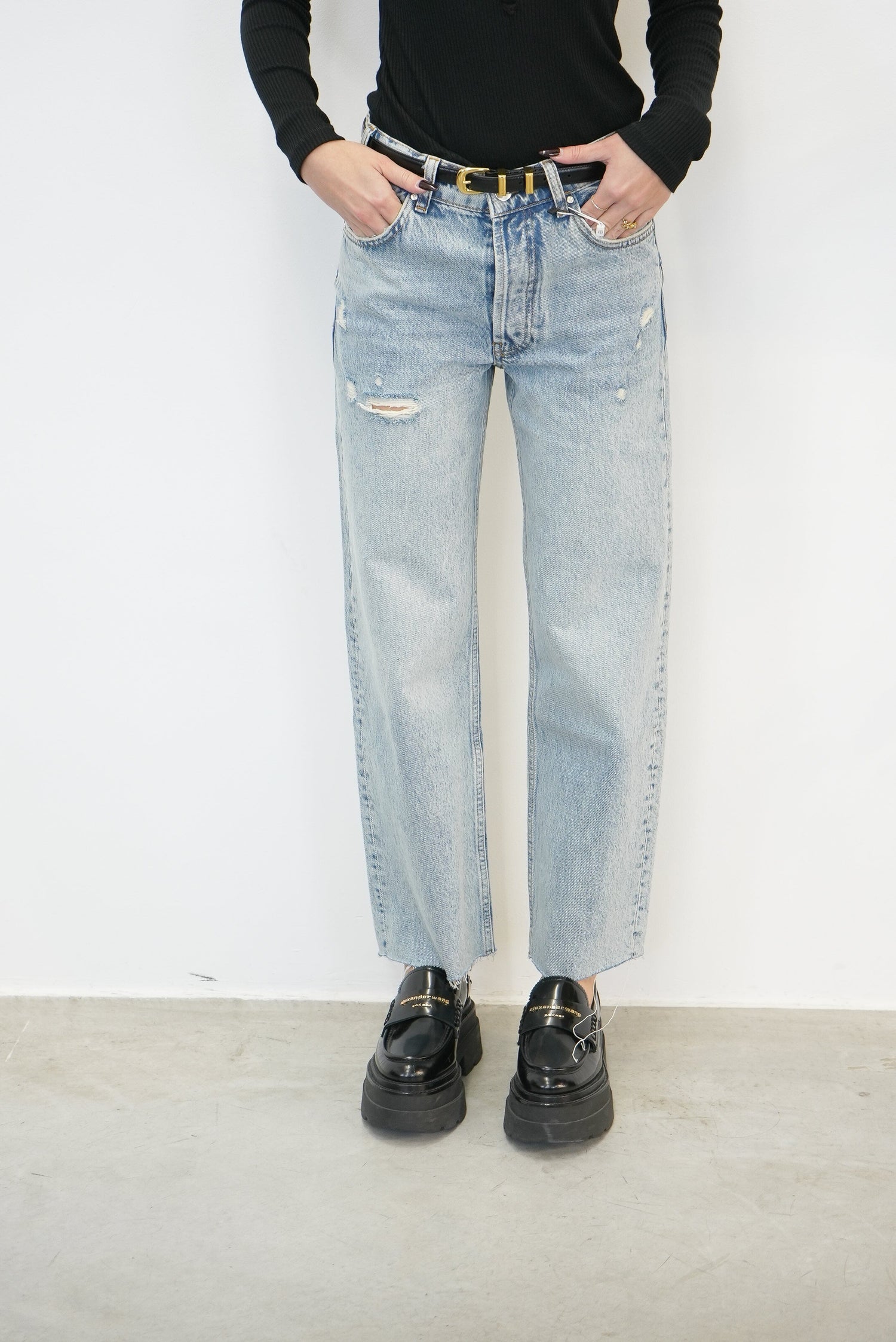 GAVIN BOYFRIEND JEANS IN BLUE RESERVOIR ANINE BING ANINE BING 