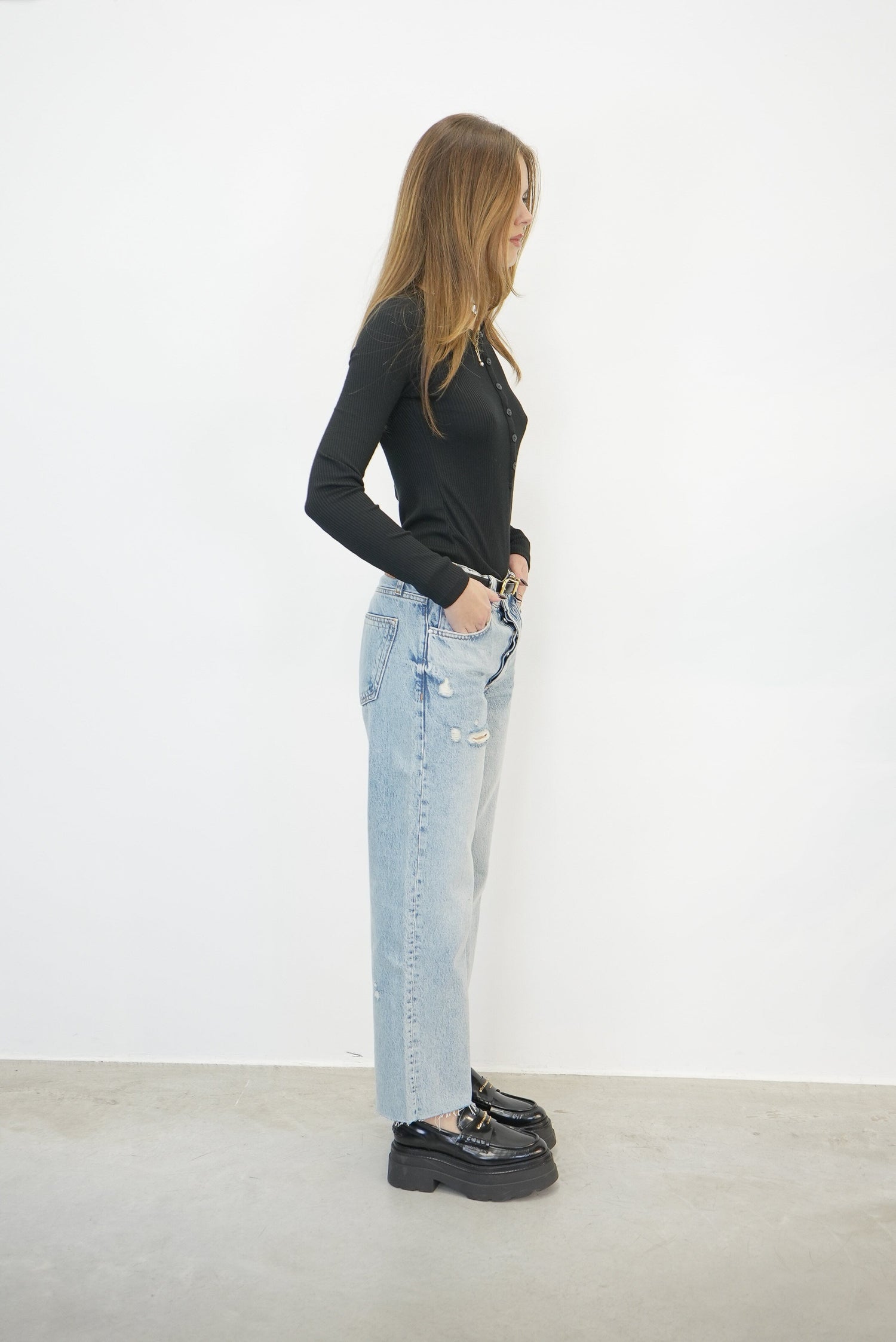 GAVIN BOYFRIEND JEANS IN BLUE RESERVOIR ANINE BING ANINE BING 