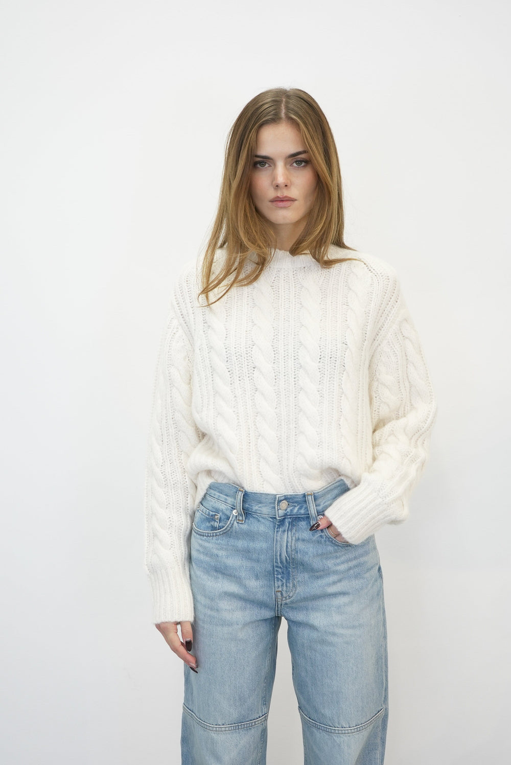 INA SWEATER IN POLAR BEAR KNIT STAND STUDIO 