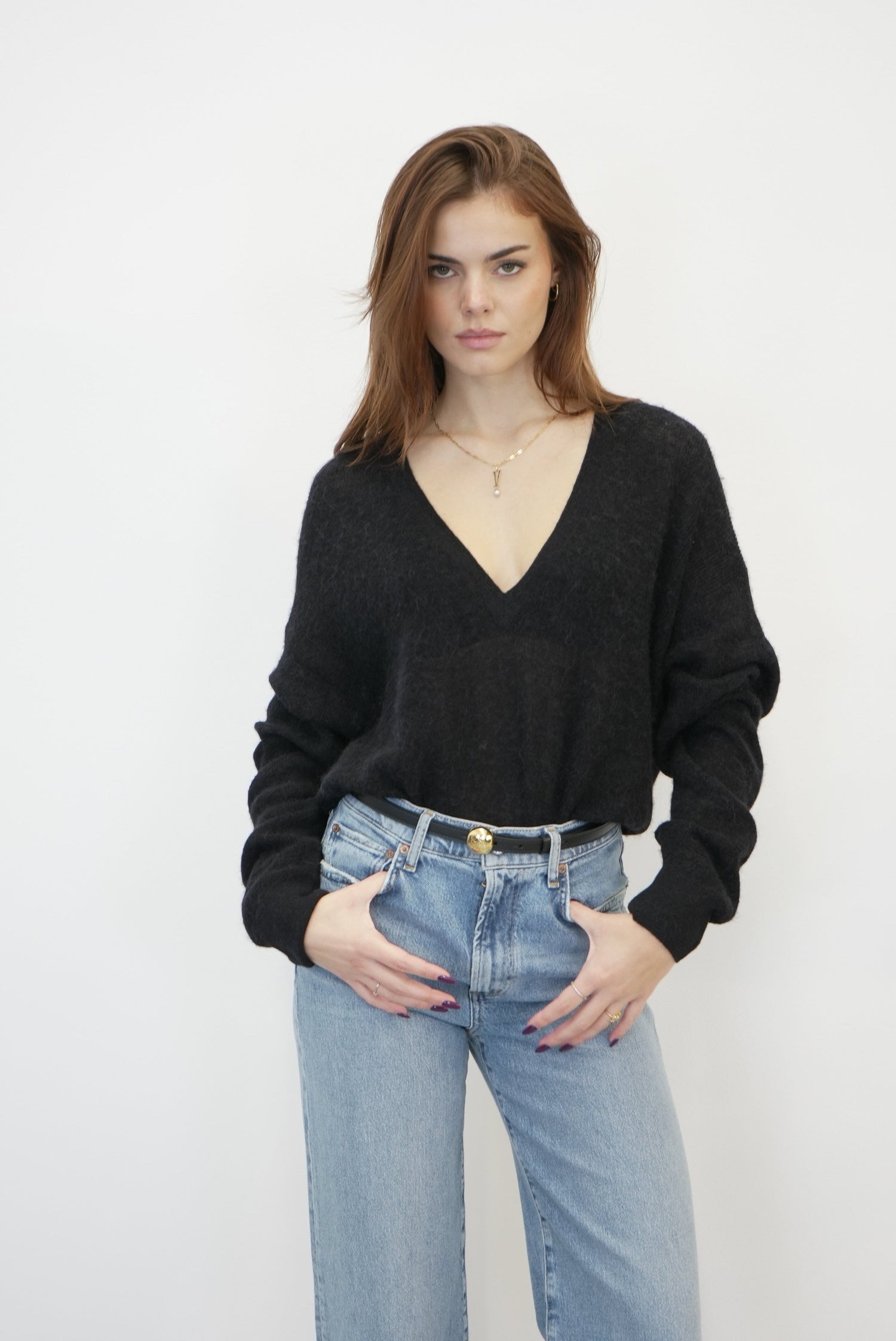 BALL OVERSIZED V-NECK PULLOVER KNIT IRO 