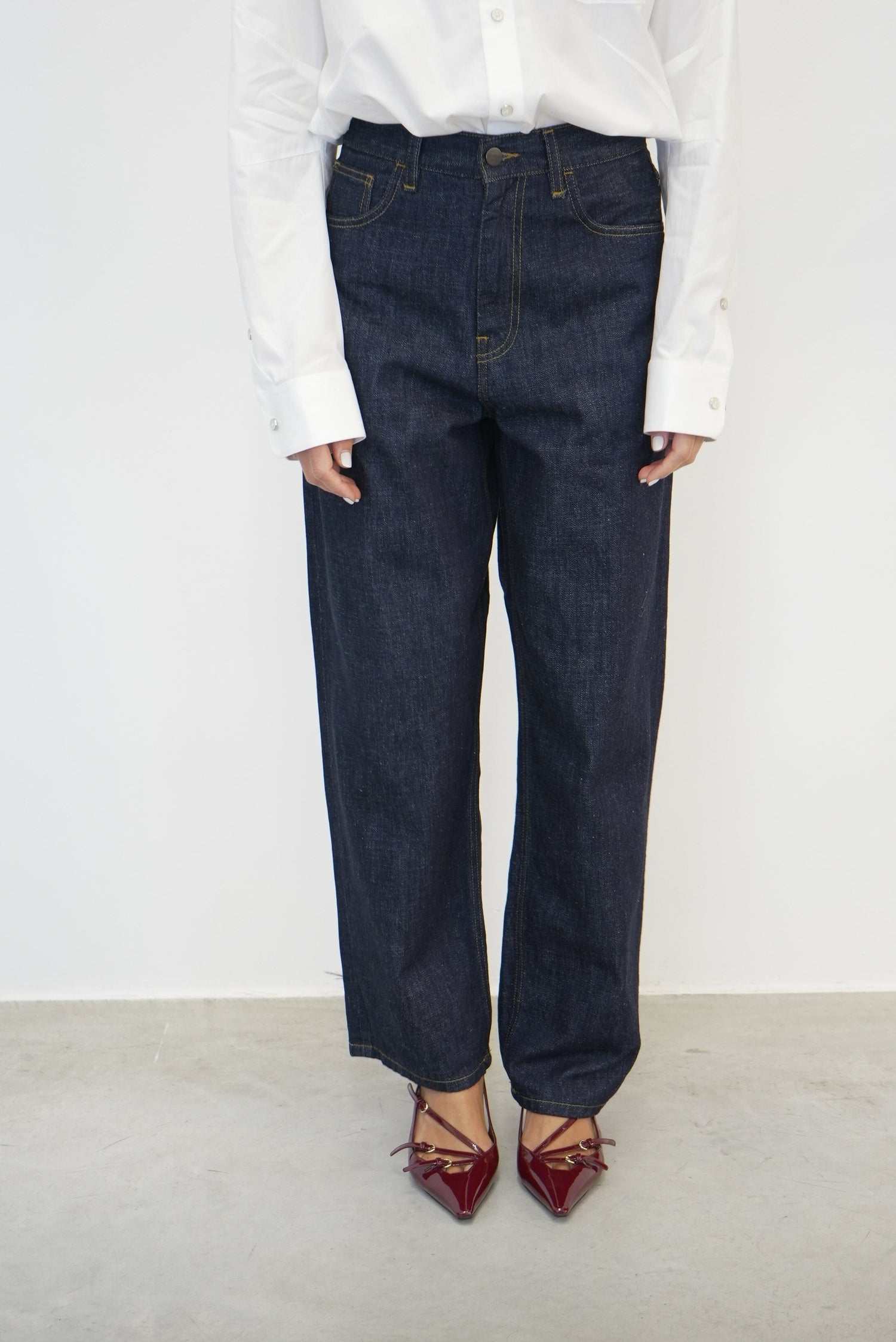 BRANDON PANT IN BLUE RINSED JEANS CARHARTT 