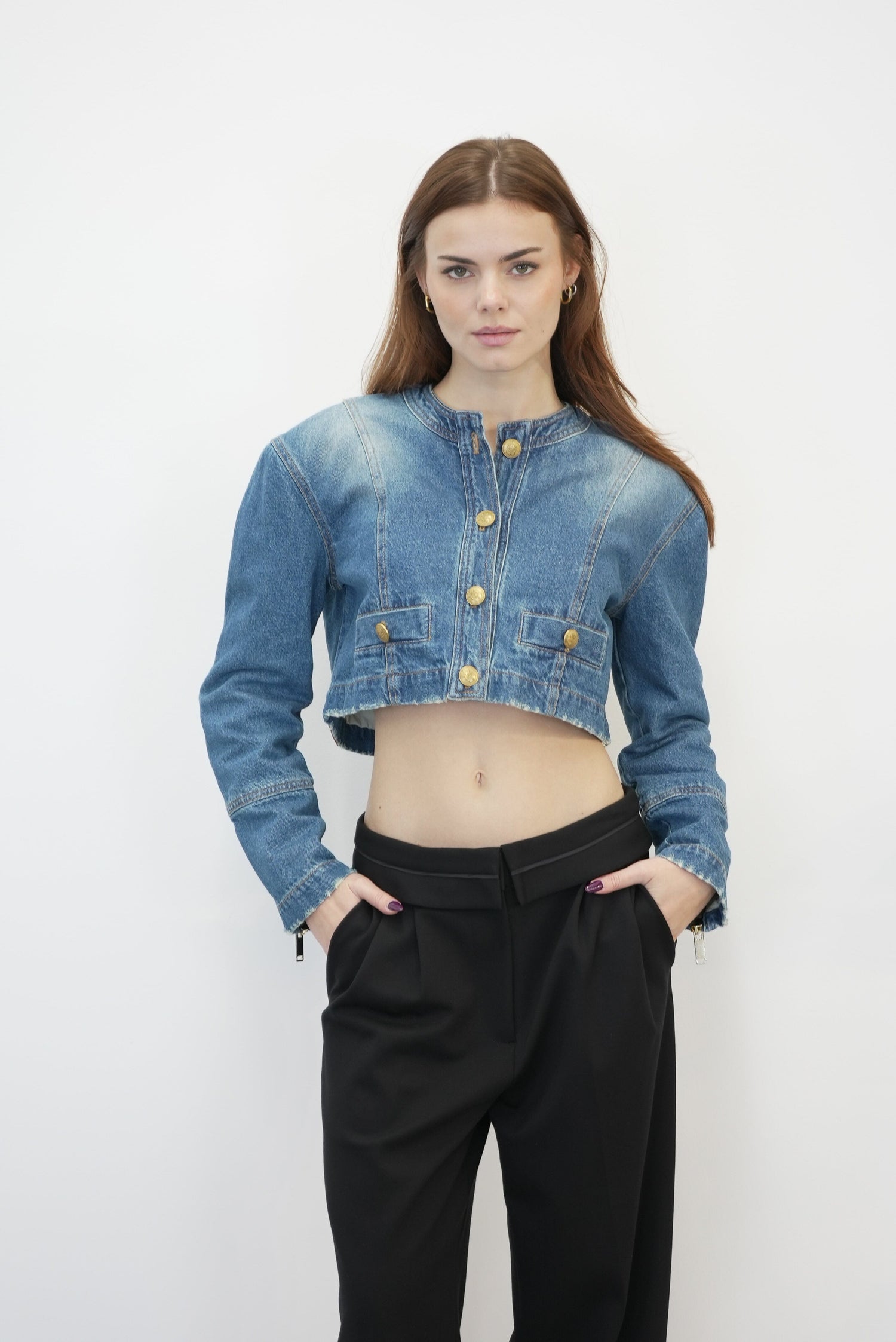 ALICE DENIM JACKET IN MEDIUM BLUE JACKET HALFBOY 