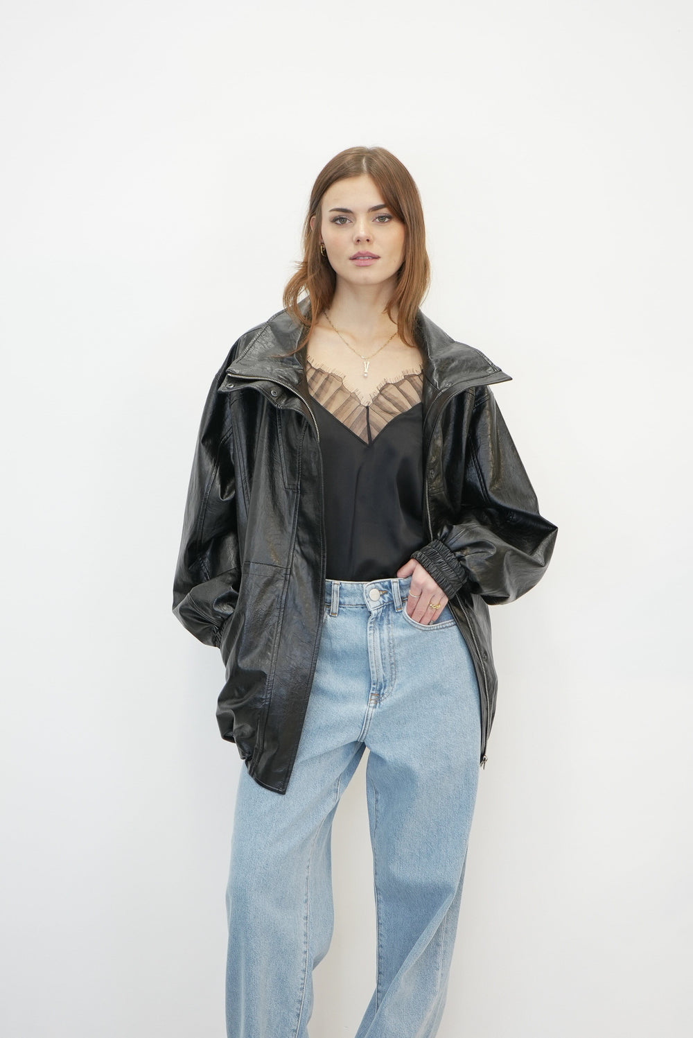 MONICA FAUX LEATHER FOIL JACKET JACKET RAG&BONE 