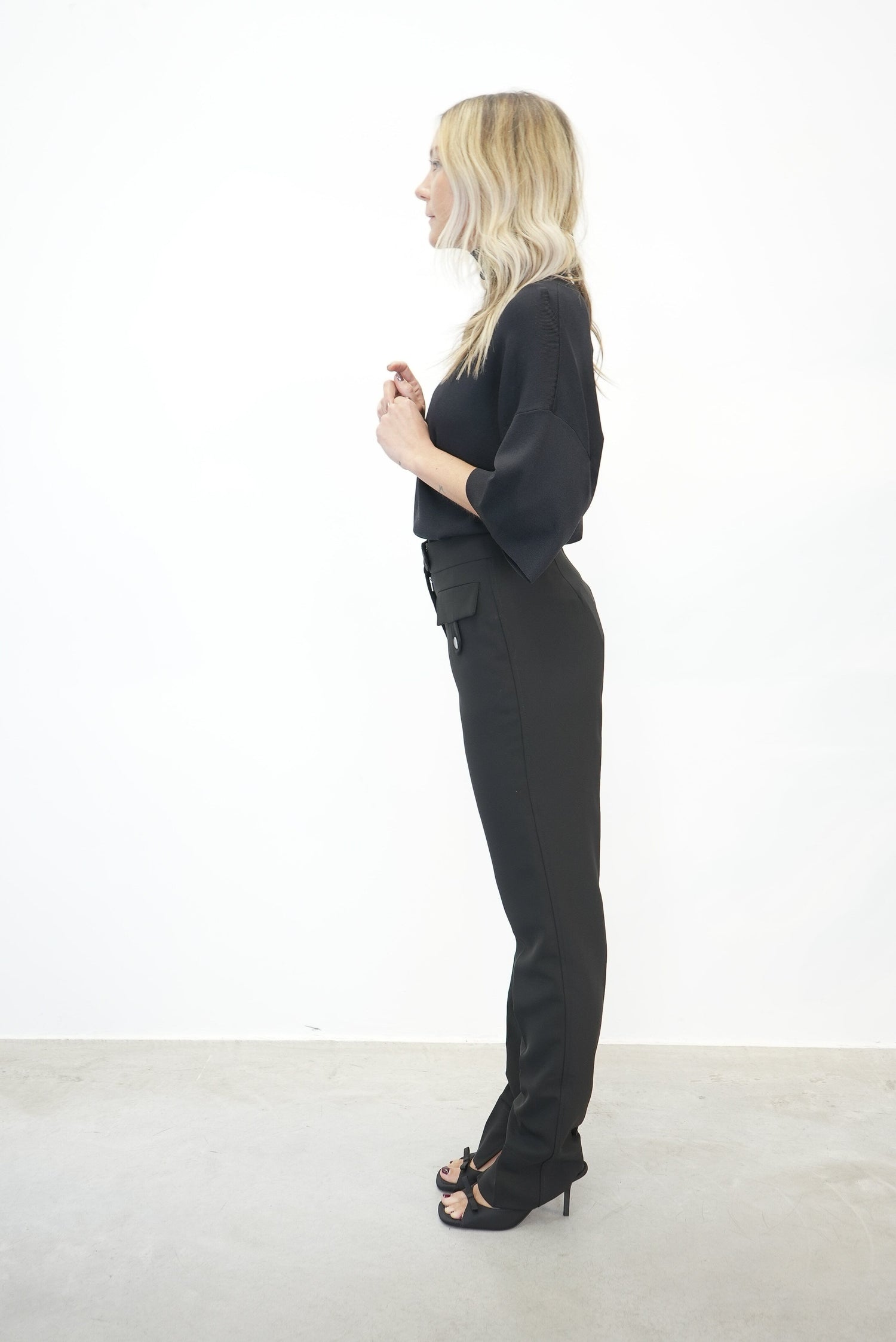 BLACK SUITING TROUSERS PANT GANNI 