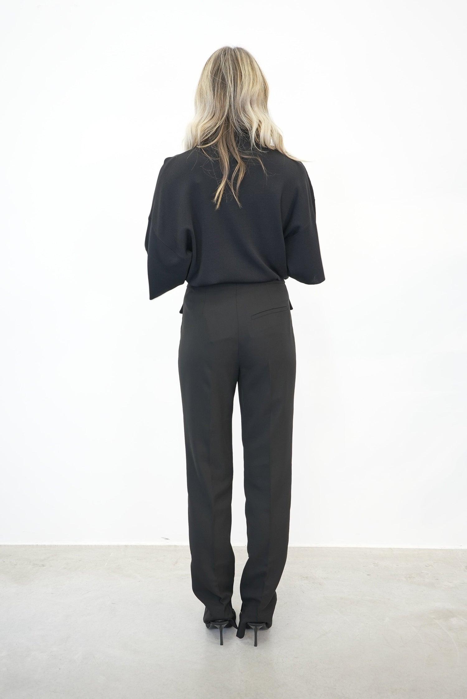 BLACK SUITING TROUSERS PANT GANNI 