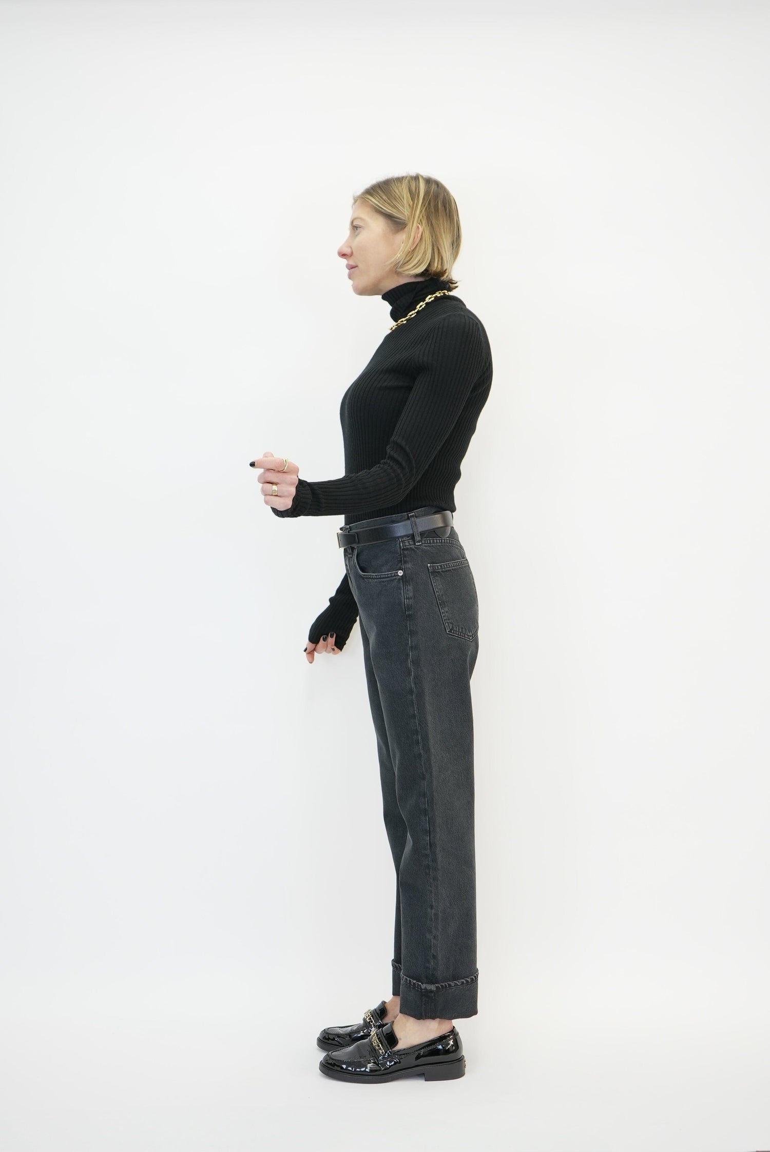 FRAN EASY STRAIGHT JEANS IN BLACK TEA JEANS AGOLDE 