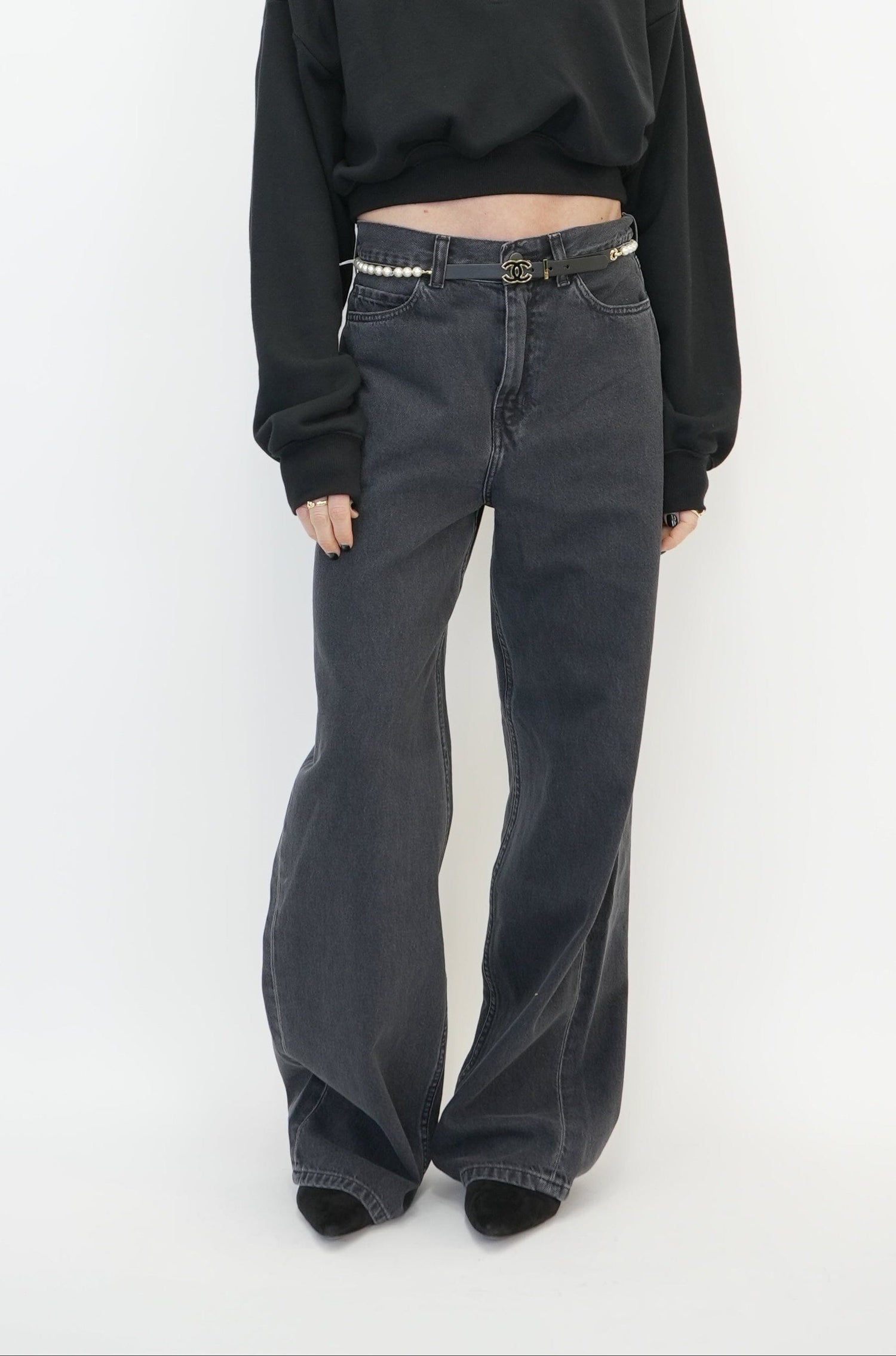 JANE JEANS IN BLACK HEAVY STONE WASHED JEANS CARHARTT 